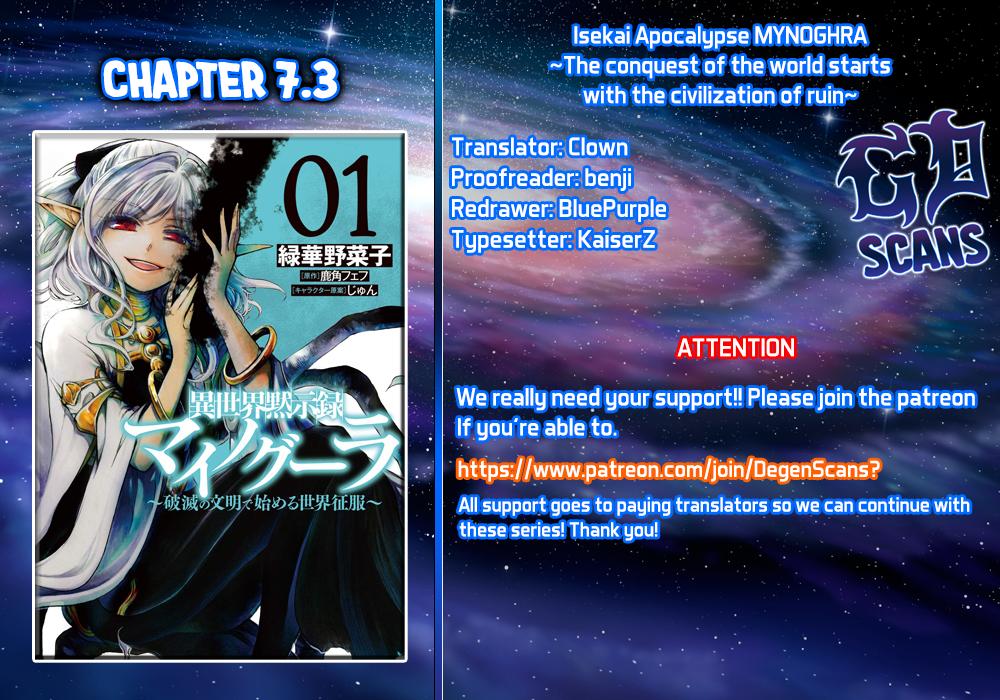 Isekai Mokushiroku Mynoghra: Hametsu no Bunmei de Hajimeru Sekai Seifuku Chap 7.3 - Next Chap 8.3