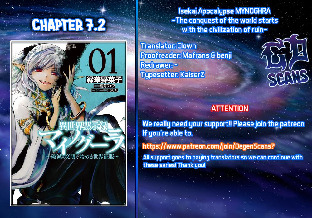 Isekai Mokushiroku Mynoghra: Hametsu no Bunmei de Hajimeru Sekai Seifuku Chap 7.2 - Next Chap 8.2