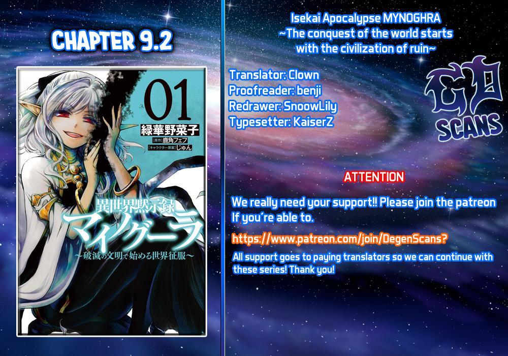 Isekai Mokushiroku Mynoghra: Hametsu no Bunmei de Hajimeru Sekai Seifuku Chap 9.2 - Next Chap 10.2