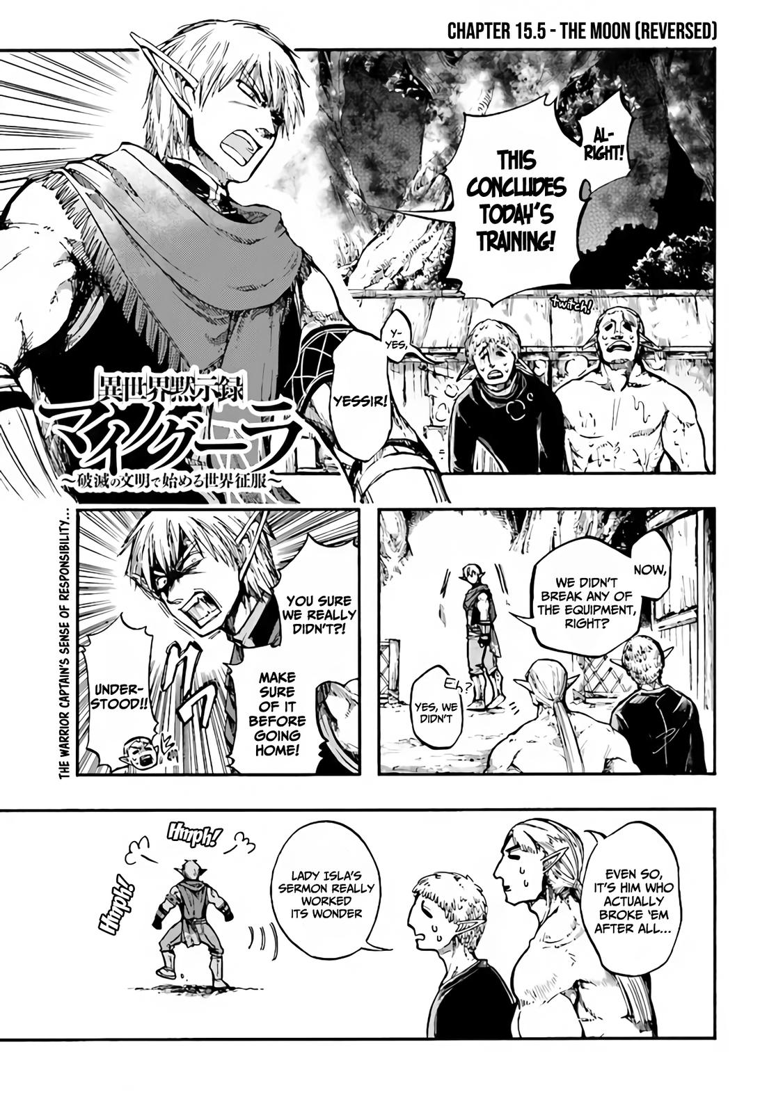 Isekai Mokushiroku Mynoghra: Hametsu no Bunmei de Hajimeru Sekai Seifuku Chap 15.5 - Next Chap 16.5