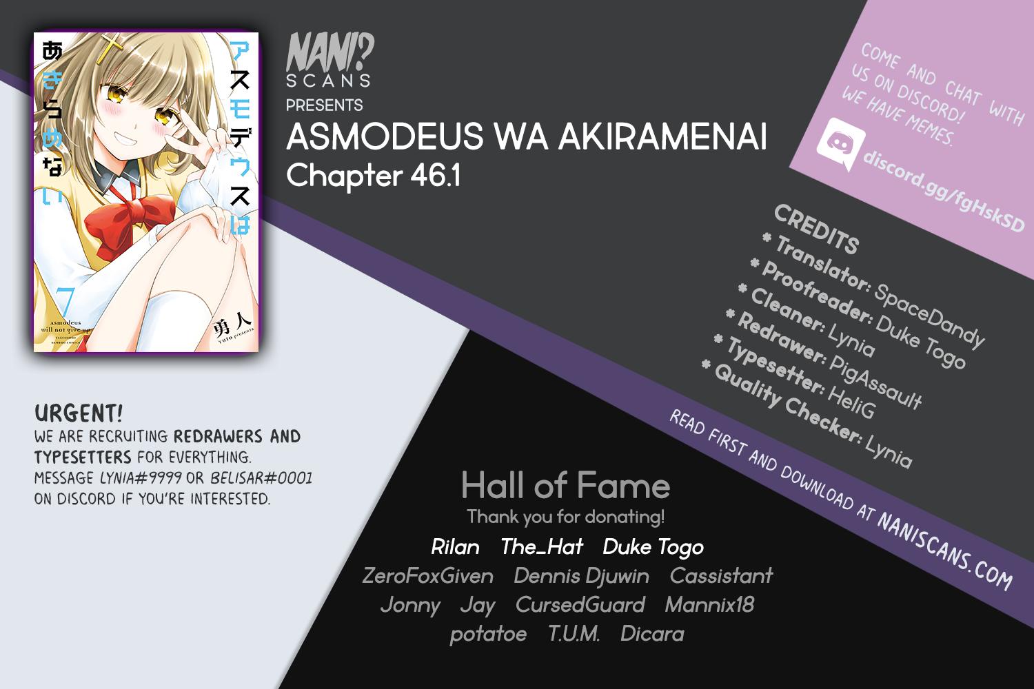 Asmodeus wa Akiramenai Chap 46.1 - Next Chap 47.1